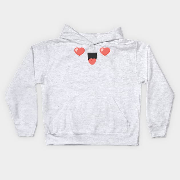 CUTE KAWAII HEART FACE ANIME KAOMOJI EMOTICON CARTOON Kids Hoodie by Chameleon Living